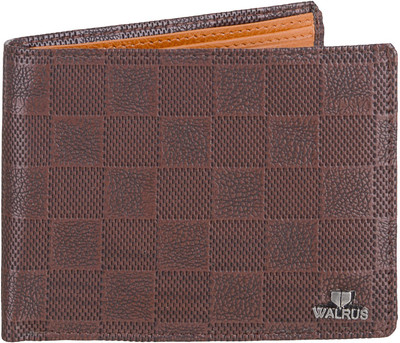 

Walrus Men Brown Genuine Leather Wallet(7 Card Slots), Brown & beige
