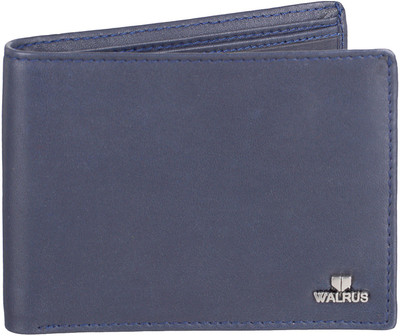 

Walrus Men Blue Genuine Leather Wallet(8 Card Slots)