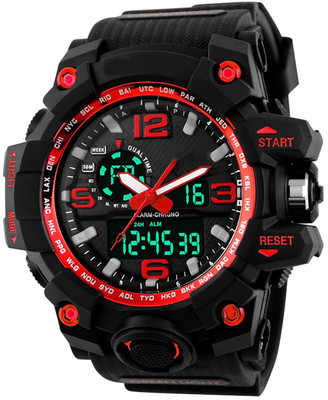 

Oxhox Analog-Digital Multi-ColoR Dial Unisex Watch (Black_Red) Watch - For Men
