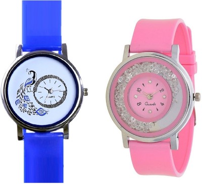 INDIUM NEW PINK DIAMOND MOVABLE WATCH WITH NEW DESIGN INTERNAL DESIGN PEACOCK ANIMAL LOVER Watch  - For Girls   Watches  (INDIUM)