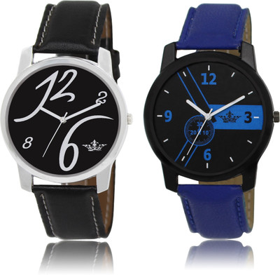 

LegendDeal LR01&02 Black & Blue Stylish New Combo Watch - For Boys
