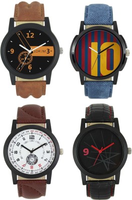 SVM Om Designer Analogue Black Dial Men's & Boy's Watch Leather Strap - (Combo Pack of 4) Watch  - For Men   Watches  (SVM)