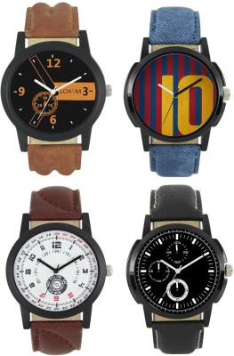SVM Om Designer Analogue Black Dial Watch Leather Strap Watch-For Men's & Boy's (Combo Pack of 4) Watch  - For Men   Watches  (SVM)