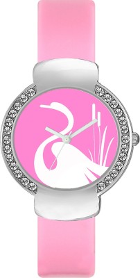 PRATHAM SHOP Valentine Love Dial And Dimond Studded On Bezal Pink Color Dial Pink Color Plastic Belt Medium Size Casual Watch Watch  - For Girls   Watches  (PRATHAM SHOP)