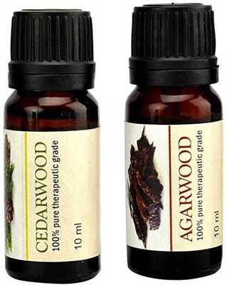 

Karmakara Set of 2, 100% Pure Therapeutic Essential Oils Cedarwood, Agerwood,10ml aroma oils(20 ml)