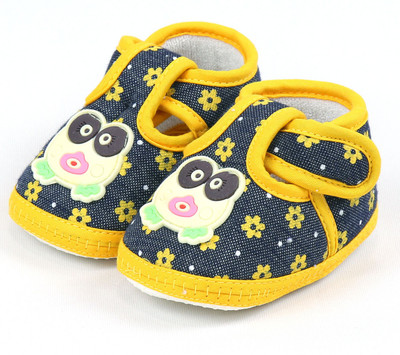 

VLS Lifestyle (0-12 M) Denim Flower Printed Booties(Toe to Heel Length - 11 cm Yellow)