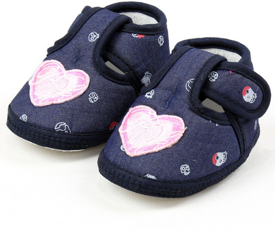 

VLS Lifestyle (0-12 M) Denim FACE PRINT Booties(Toe to Heel Length - 11 cm Dark Blue)