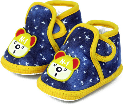 

VLS Lifestyle Denim Star Printed Booties(Toe to Heel Length - 11 cm Yellow)