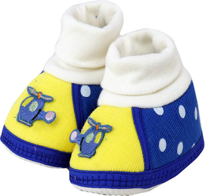 VLS Lifestyle (0-12 M) Cordrai Dot Printed Booties(Toe to Heel Length - 11 cm D.BLUE)