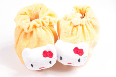 

Ole Baby 3D Plush Soft Velvet Fabric light weight Newborn Infant Prewalker Crib Shoes Baby girl Baby Boy Shoes 0-4 Months Booties(Toe to Heel Length - 10 cm Orange)