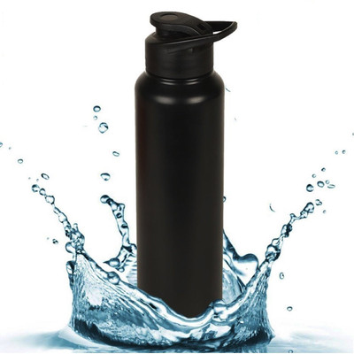 

Sultaan Stainless Steel Water Bottle Plain Black matte finish BPA Free Leak Proof for Gym, Sports, Fridge, Office & School 1000 ml Sipper(Pack of 1, Black)
