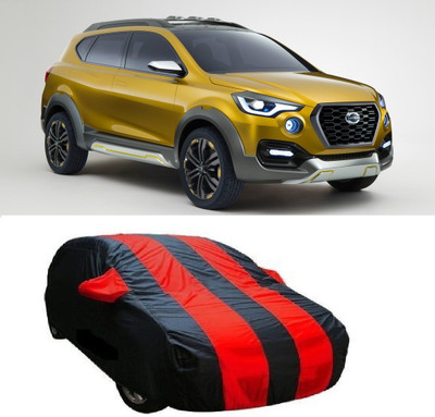 Auto Track Car Cover For Datsun Go (With Mirror Pockets)(Red, Black)