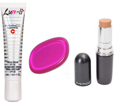 

LUV-LI IMPORTED MAC-LIGHT FOUNDATION, SILICON PUFF, CONCEALER STICK(Set of 3)