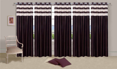 

Ville Style 214 cm (7 ft) Polyester Door Curtain (Pack Of 5)(Solid, Brown)