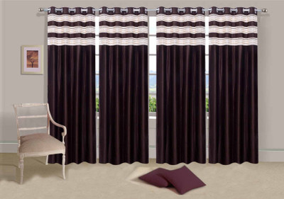 

Ville Style 214 cm (7 ft) Polyester Door Curtain (Pack Of 4)(Solid, Brown)