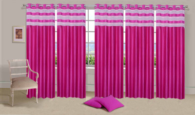 

Ville Style 275 cm (9 ft) Polyester Long Door Curtain (Pack Of 5)(Solid, Pink)