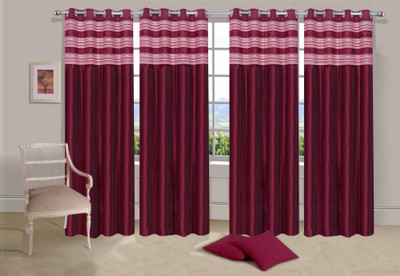 

Ville Style 214 cm (7 ft) Polyester Door Curtain (Pack Of 4)(Solid, Maroon)