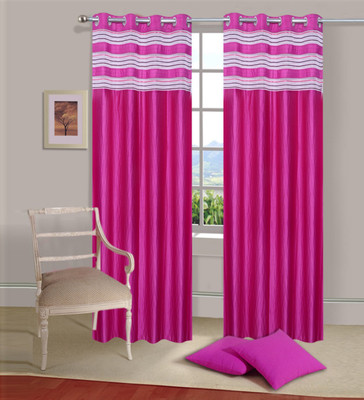 

Ville Style 214 cm (7 ft) Polyester Door Curtain (Pack Of 2)(Solid, Pink)