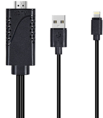

Canfix Lightning to to HDMI Adapter 1080P HDTV Cable for iPhone,iPad,iPod,Plug and Play HDMI Cable(Compatible with Ios, Black)