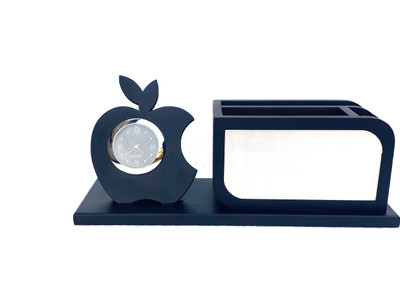 

SHIVOM CRAFTS 3 Compartments MDF WOOD PEN STAND(Black, Silver)