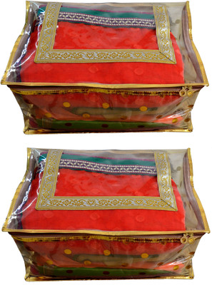 

RajasthaniKart Garment Covers Golden Polka Dot Cover (Set of 2) Pack_Material_105(Golden)