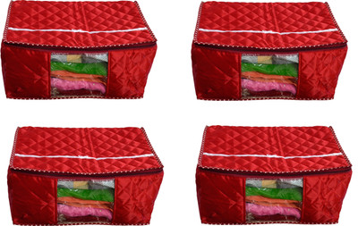 

RajasthaniKart Garment Covers Maroon Satin (Set of 4) Pack_Material_114(Red)
