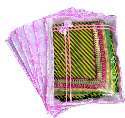 

RajasthaniKart Garment Covers Printed Pink Saree Cover (Set of 6) Pack_Material_108(Pink)