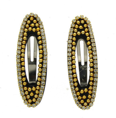 

Anuradha Art Jewellery Hair Clip Tic Tac Clip(Black, Gold)