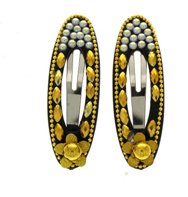

Anuradha Art Jewellery Hair Clip Tic Tac Clip(Black, Gold)