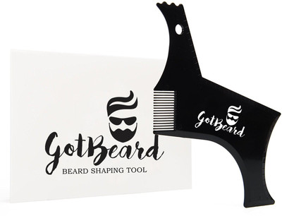 

GotBeard Pro All in One Beard Shaping Template Tool & Beard Comb. Premium Quality, Ideal for Straight & Curve Cut, Goatee, Sideburns & Neckline.