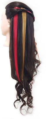 Confidence Colourful Streak Clip In Extensions Coloured Highlighter Combo Red And Sweet Brown Hair Extension