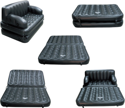 

Pushcart black pearl Inflatable Sofa cum Bed(black)