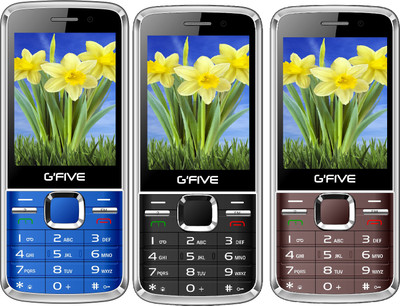 

Gfive G9 Combo of Three Mobiles(Blue $$ Black $$ Coffee)
