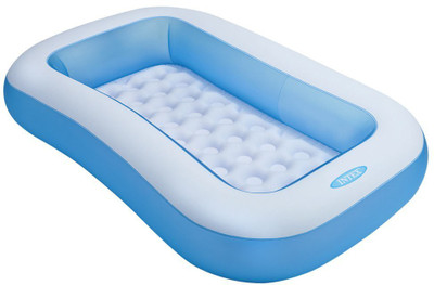 

Mahvi Toys Rectangle Shape water Inflatable tub pool for kids(White, Blue), Blue;white