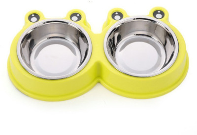 

Pets Empire Fashion Pet Double Diner Stainless Steel Dog Feeding Bowl Set with Stable Plastic Frog Shaped Stand Best Cat Bowls Station Perfect for Dogs Cats Puppies 1 Piece -Color May Vary round Plastic Pet Bowl(300X2 ml Multicolor)