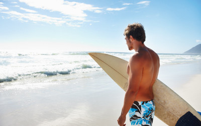Sports Surfing Surfboard Ocean Sea Man Surfer Wave Wall Poster Paper Print(12 inch X 18 inch, Rolled)