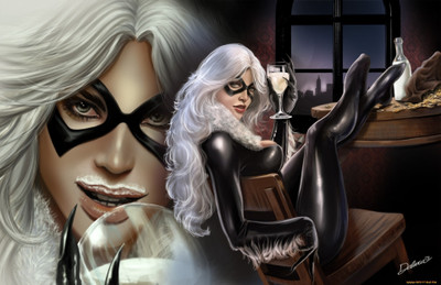 

Comics Black Cat Fine Art Paper Print Poster Paper Print(12 inch X 18 inch, Rolled)