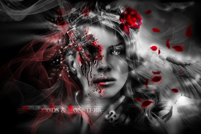 

Music Lana Del Rey Singers United States Blood Skull Hair Petal Horror Rose Wall Poster Fine Art Print(12 inch X 18 inch, Rolled)