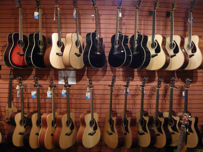 

music-guitar-shop-instrument-hwbntzhy Wall Poster Paper Print(12 inch X 18 inch, Rolled)