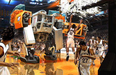 

Sports Artistic CGI Digital Art 3D Basketball Mecha Robot Humor Funny Abstract Wall Poster Paper Print(12 inch X 18 inch, Rolled)