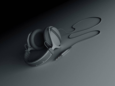 

music-headphones-black-white-akmuz-ajwfznyb Wall Poster Paper Print(12 inch X 18 inch, Rolled)