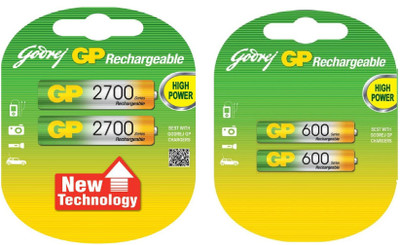 

Godrej GP Combo Of AA 2700 & AAA 600 Rechargeable Battery Rechargeable Ni-MH Battery