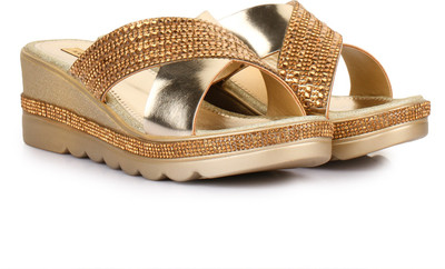 

Adorn Women Golden Wedges
