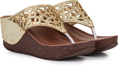 

Adorn Women Golden Wedges
