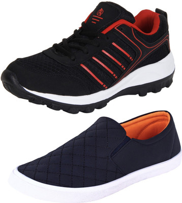 

Aero 02 Pair Combo Power Play & Canvas Sneakers For Men(Black, Red, Blue, Orange, Black::red::nblue::orange