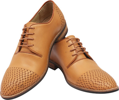 

New Forever Leather Men's Black Formal Derby For Men(Tan