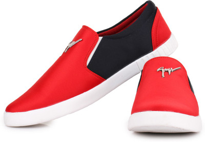 

D-SNEAKERZ Slip On Sneakers For Men(Red, Black