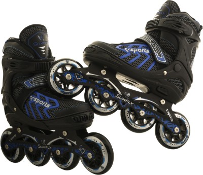 

Running Suxfly sports In-line Skates - Size 6-9 UK(Black), Black;blue