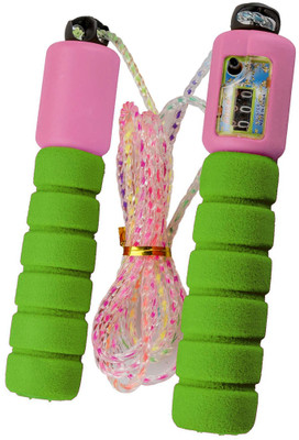 

HAWKISH COUNTER SKIPPING ROPE Digital Cordless Skipping Rope(Pink, Green, Length: 274 cm), Green;pink