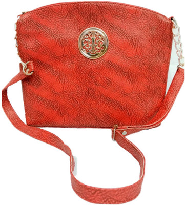 

rs closet Women Casual Red, Black PU Sling Bag, Black;red